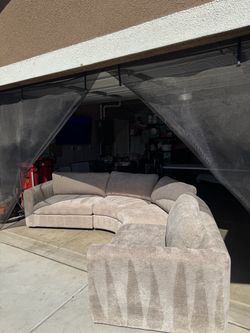 4-Piece Curved Fabric Sectional