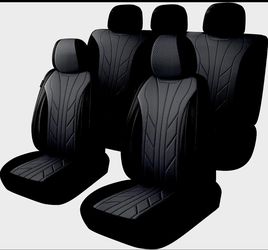 3D Foam Faux Leather Car Seat Covers Full Set,Breathable Faux Leather Seat