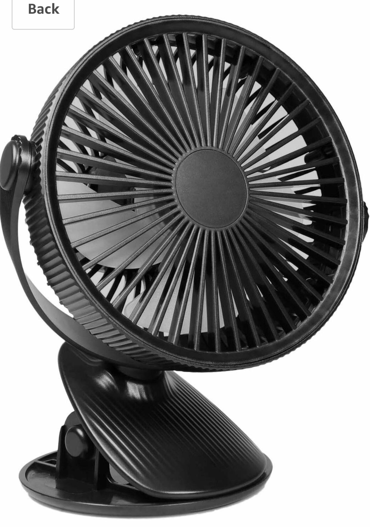 MADETEC Small Desk Clip Fan, Battery Operated Oscillating Fan Mini USB Portable Personal Cooling Fan for Stroller Home Office Bedroom Outdoor