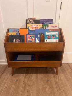 Mid-Century Modern Wood Kids Bookshelf
