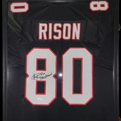 Andre Rison Framed Autographed Jersey (JSA)