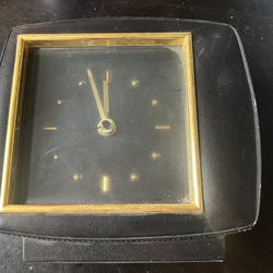 Vintage Leather Clock From SaksFifthAve
