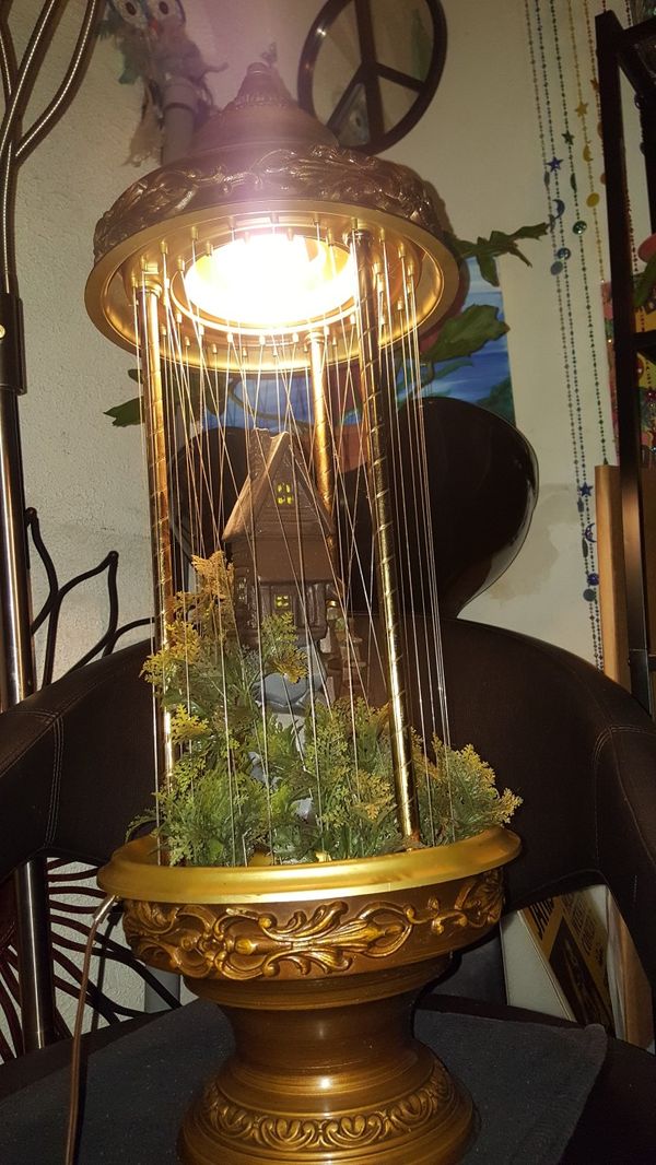 *EXCELLENT CONDITION VINTAGE* CREATORS INC. TABLETOP RAIN LAMP GRIST MILL WATER WHEEL MINERAL