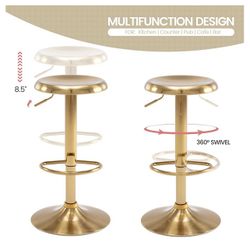 2 Gold Bar Stools 