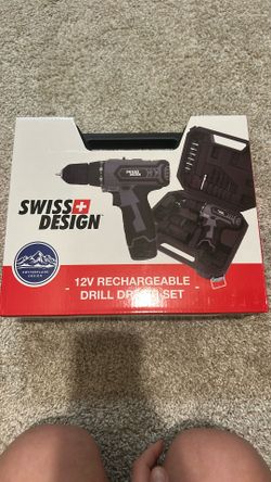 Brand New Swiss Design 12V Rechargeable Drill Driver Set