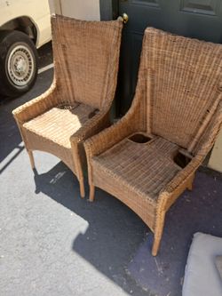 2 wicker chairs