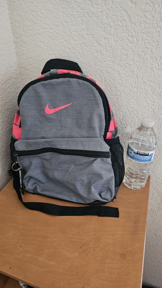 Nike Just Do It Kids Gray Pink Backpack