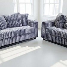 Grey Corduroy Sofa Loveseat 