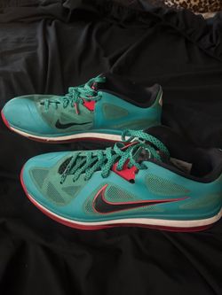Nike LeBron Low Top Sneakers Teal Red