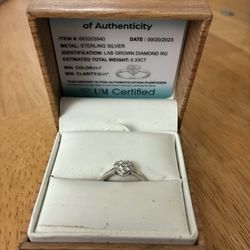 Sterling Silver 0.33CT (Lab grown) Diamond Ring