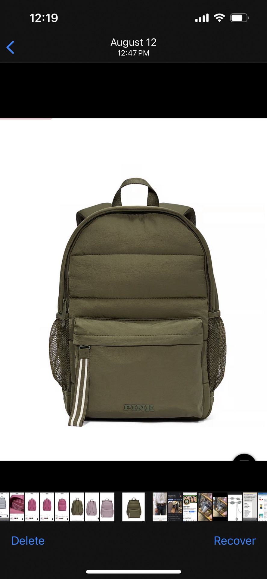 PINK QUILTED PUFFER BACKPACK