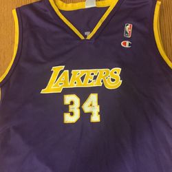 VINTAGE Youth LOS ANGELES LAKERS SHAQUILLE O'NEAL CHAMPION JERSEY SIZE XL 18-20 NBA