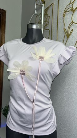 Light purple Casual T-Shirt With ruffle Sleeves 