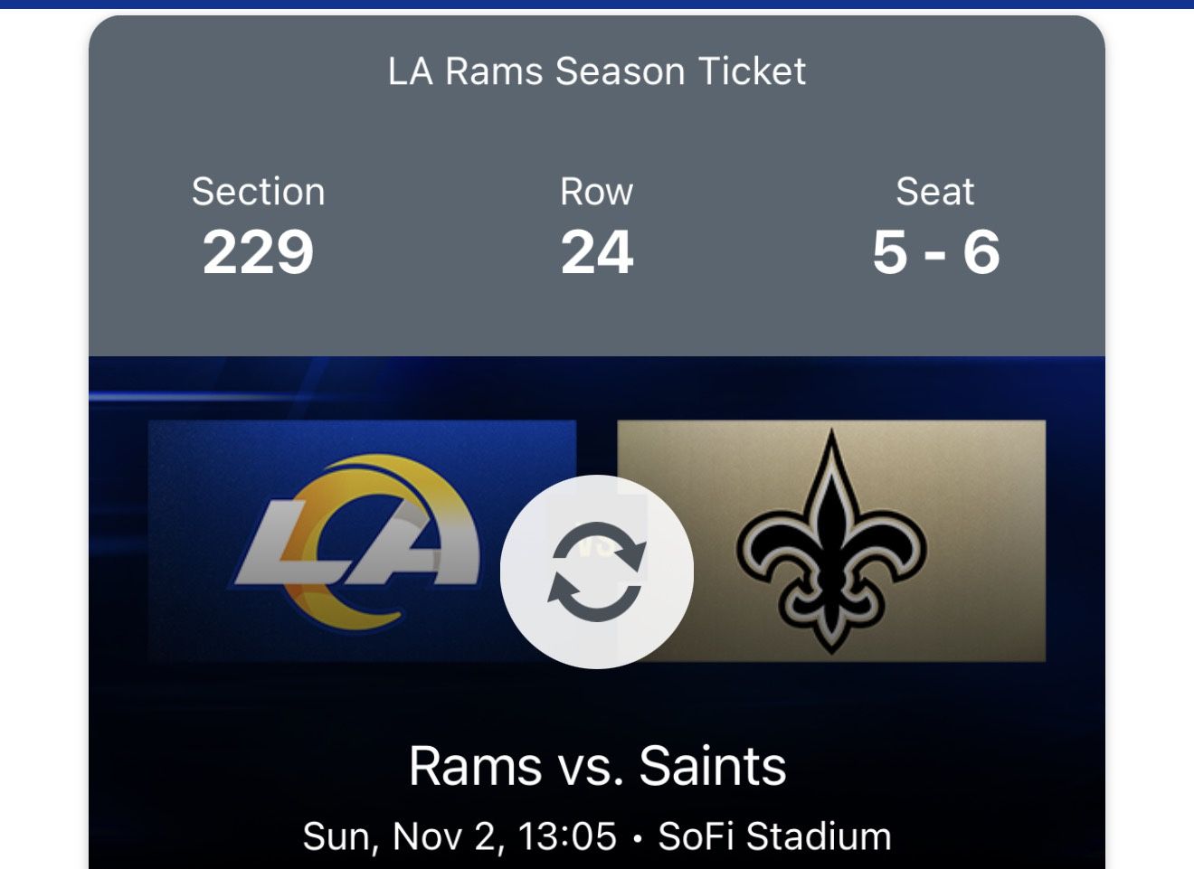 Rams V Saints Tickets