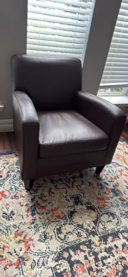 Small Brown Leather Arm Chair