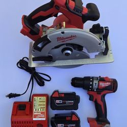 Milwaukee
M18 18V Lithium-Ion Brushless Cordless Hammer Drill and Circular Saw Combo Kit (2-Tool) with Two 4.0 Ah Batteries