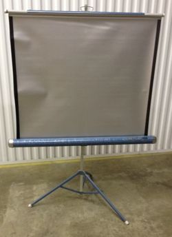 Da-Lite Silver-Lite 40x40 Projector Screen Blue Marble Retro Vintage
