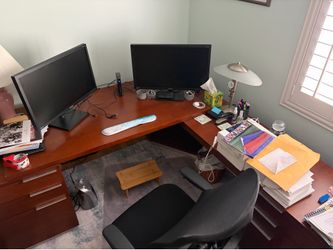 Executive Desk with Printer Cabinet