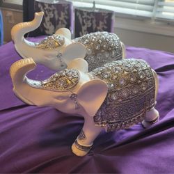 2 Elephant Statues