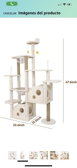 Nuevo todavía en la caja original Toalla grande para gatos, árbol para gatos, cuevas para gatos con hamaca y poste rascador de sisal, casa para gatos,