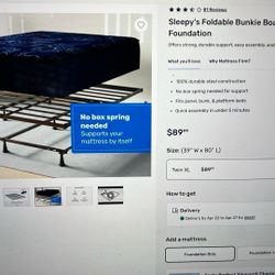 2 Twin XL foldable Bunkie Board Foundation