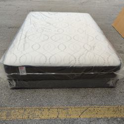 NEW MATTRESS FULL SIZE PLUSH WITH BOX SPRING 