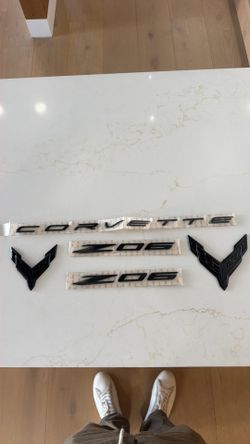 OEM GM C8 Corvette Chrome Emblem Set — Z06 Badges, Corvette Script & Logos (Genuine Take-Offs)”