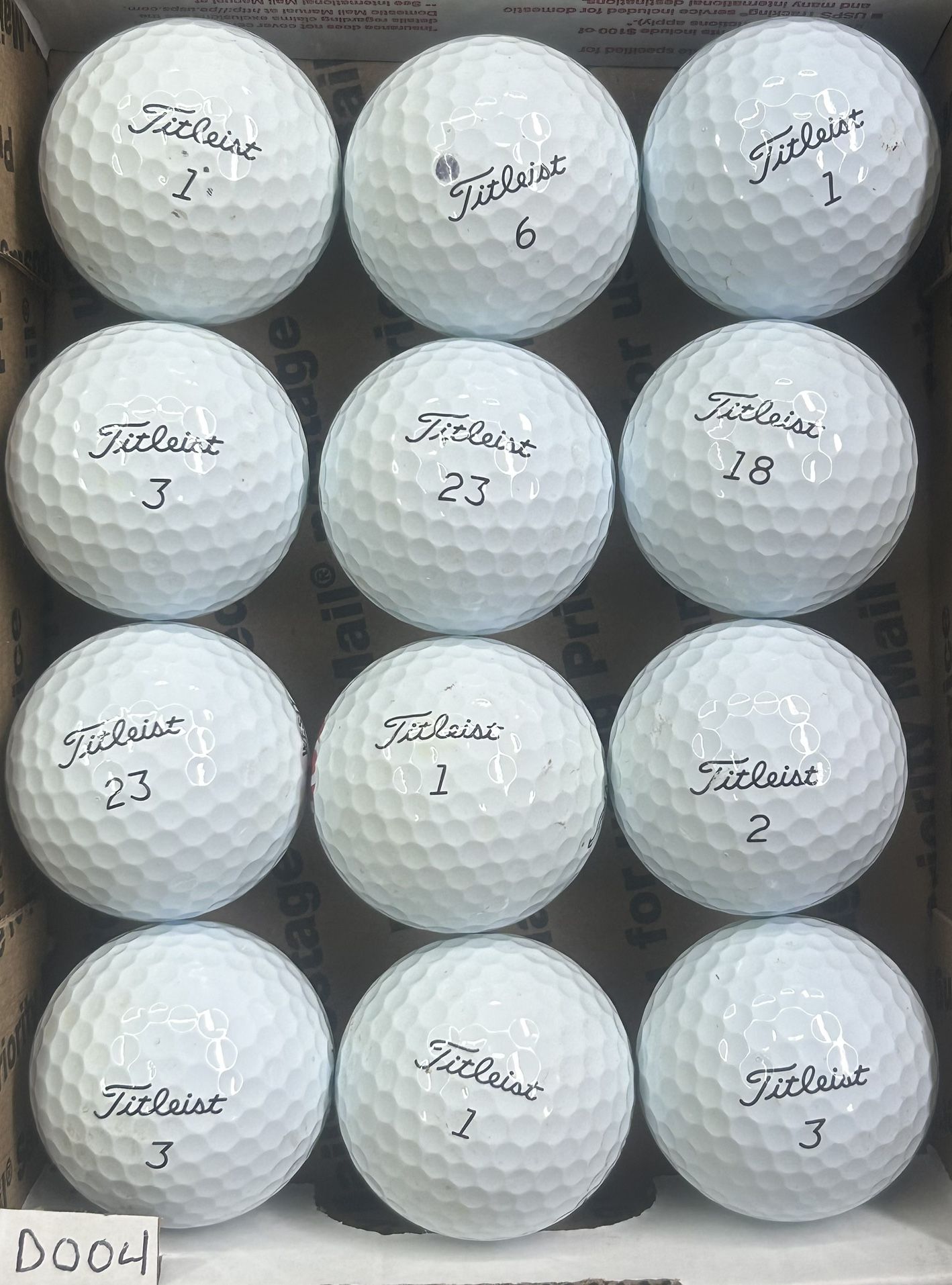 12 Titleist Pro V1 Golf Balls 4/5a Lot D004