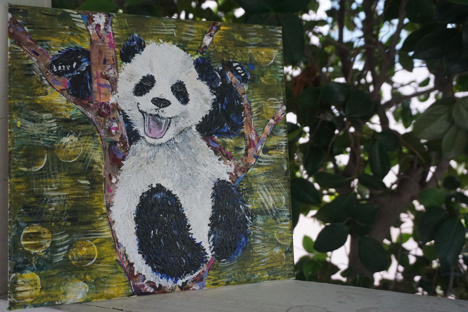 Abstract Panda acrylic