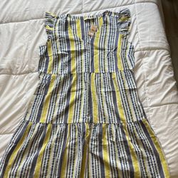 NWT Loft Plus Maternity Striped Flutter Dress