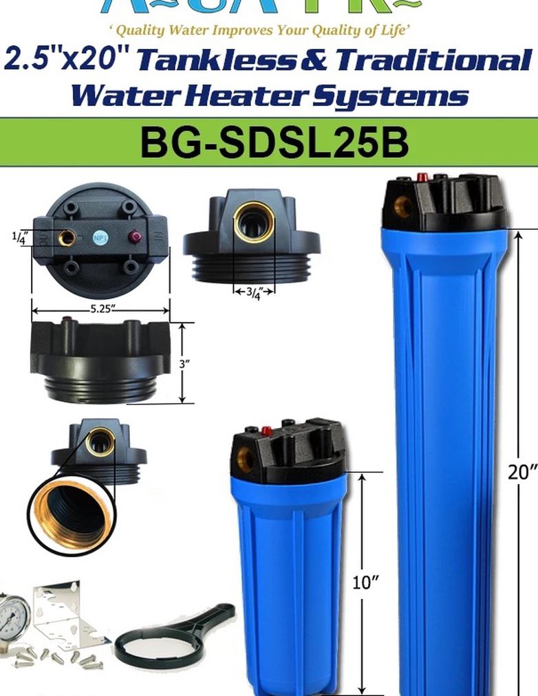 2.5"x20" Tankless & Traditional Water Heater Systems SKU: BG-SDSL25B