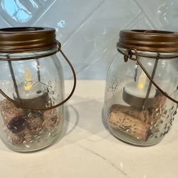 Hanging Mason Jar Tea light Candle Holders - 9 Qty