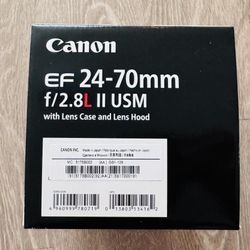 📸 Canon EF 24-70mm f/2.8L II USM – Brand New – w/ Hood & Case