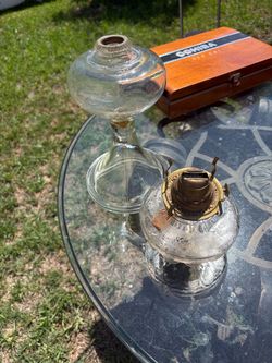 Two Vintage Glass oil lanterns