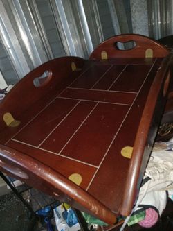 Foldable large wood tray