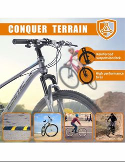COSTIC Mountain Bike for Youth and Adults 26 inch, 21 speed, safe frame, 26 inch aluminum wheels, suspension fork, with dual disc brake