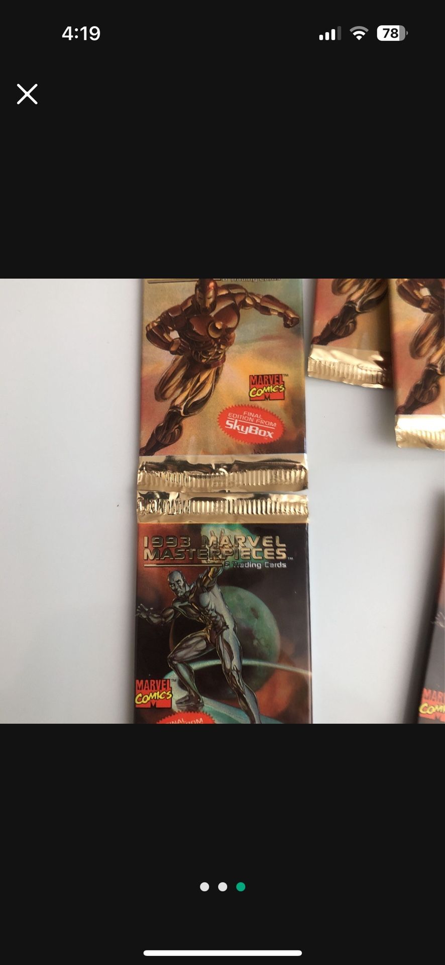 1993 Marvel Masterpiece  Booster Packs (4)