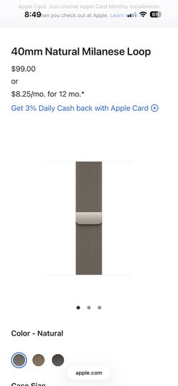 40mm Natural Milanese Loop Apple Watch Band