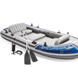 Intex Inflatable Boat With  Hard Floor!