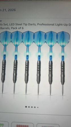 New XHYCKJ light metal tip darts set. LED steel tip darts, professional light up darts for dartboard, 22 g nonslip iron barrels, pack of six color is