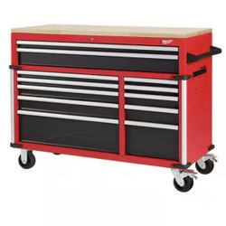 Milwaukee Tool Storage 52 in. W x 22 in. D Heavy Duty Red Mobile Workbench Cabinet