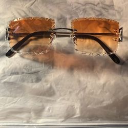 Orange Shark Teeth Cut Cartier Glasses