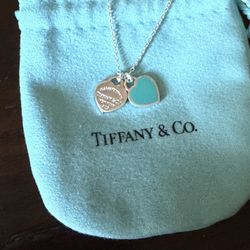 Tiffany And Co Mini Double Heart Necklace 