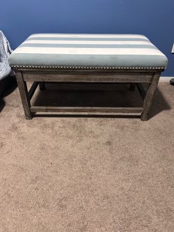Decor Therapy Farley Upholstered Bench – Weathered Wood Entryway Bench