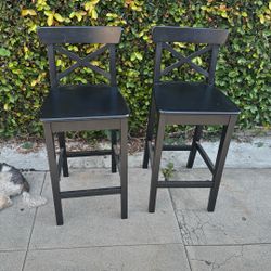 Black Wood Bar Stools 