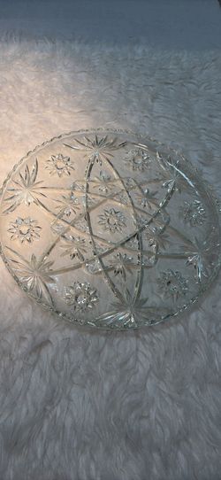 Vintage Anchor Hocking Clear Glass Serving Platter. Gorgeous Piece. 13” Round.