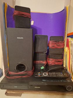 Philips Blu-ray Home Theater System with Speakers & Remote-$200