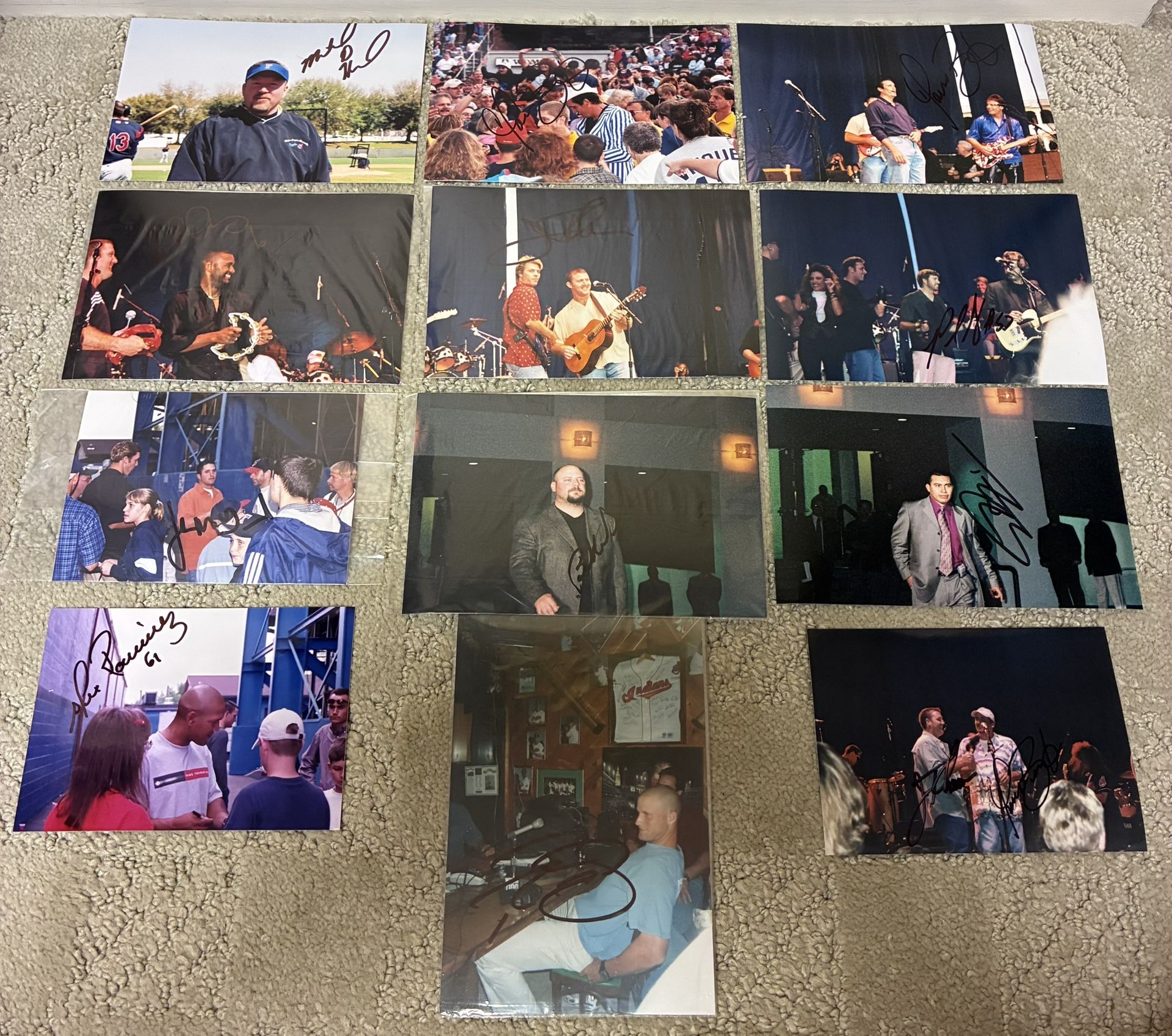 Lot Of 12 Autographed Cleveland Indians Personal Photos