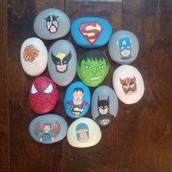 X-Men, Superheroes Painted Rocks