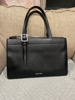 Calvin Klein Black Structured Tote Handbag